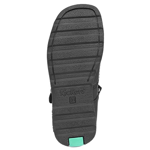 Kickers Fragma Girls Black Leather School Shoe