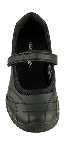 Skechers Girl's Velocity Pouty Mary Janes, Black Smooth Trim