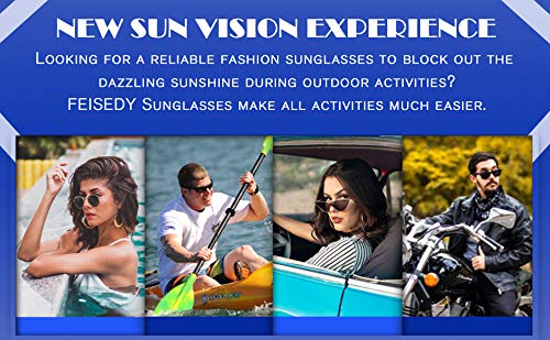 FEISEDY Oversized Polarised Square Sunglasses Sparkling Composite Large Frame Ladies Sunglasses Classic Womens Sunglasses