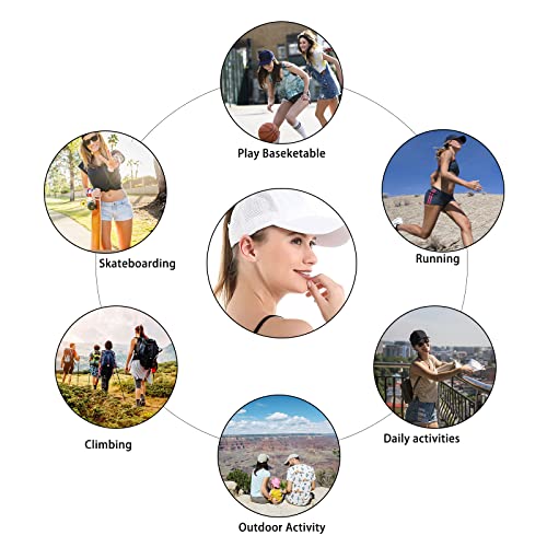 Womens Criss Cross Ponytail Baseball Cap,High Messy Bun Ponycap Quick Drying Mesh Outdoor Sports Hat with Ponytail Hole Adjustable Travel Summer Hat