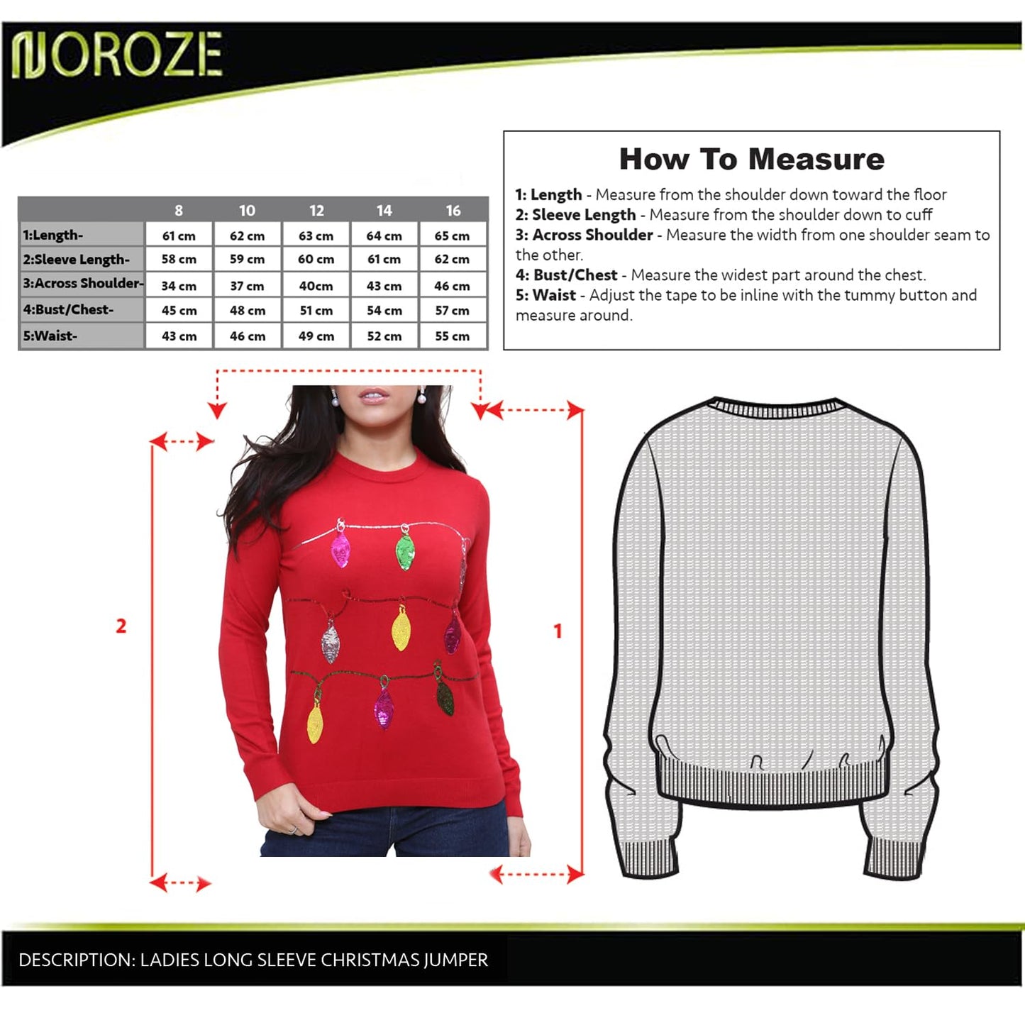 NOROZE Women's Christmas Tops Sweatshirts Sequin Jingle Bells HoHoHo Pug Mrs Claus Xmas Jumper