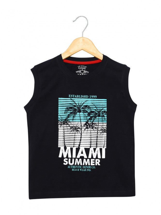 Kids Junior Boys Sleeve Less T-Shirt
