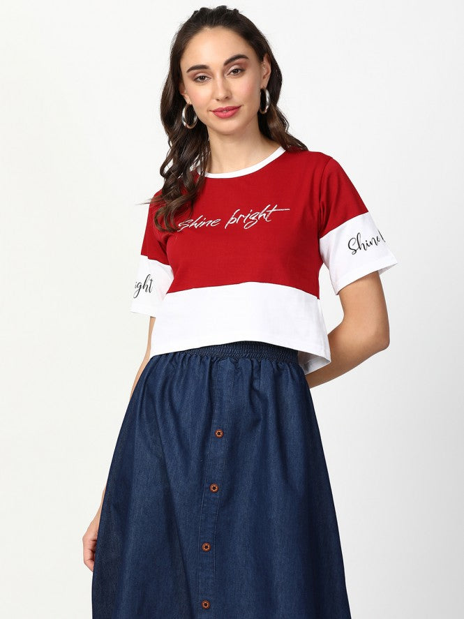 Women Hosiery Crop Top (Olive Green)