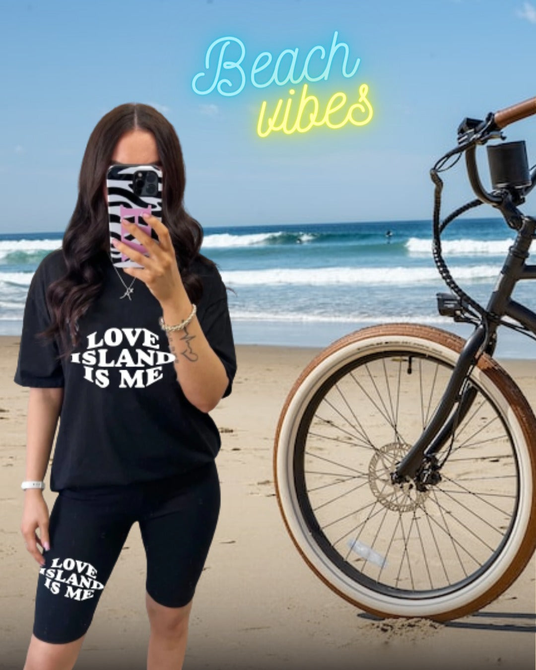 YOUR LOVE ISLAND - GREEN BAGGY TOP & CYCLING FIT SHORTS
