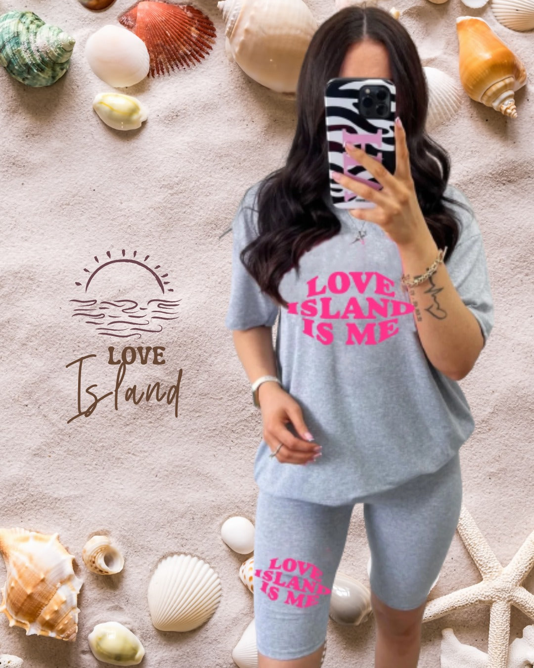 YOUR LOVE ISLAND - GREEN BAGGY TOP & CYCLING FIT SHORTS