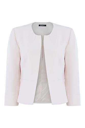Roman Originals Cropped Bolero Jacket Shrug for Women UK Ladies Jacquard Tailored Fitted Blazer Round Collar Smart Work Formal Evening Wedding Guests Short 2 Pockets