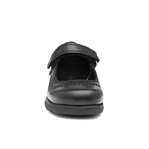 Kickers Fragma Girls Black Leather School Shoe