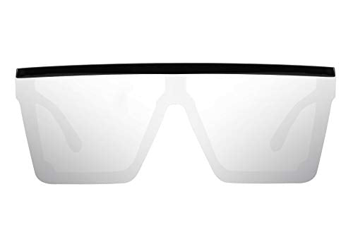FEISEDY Oversized Flat Top Shield Sunglasses for Women Square Sunglasses Mens UV400 Protection Mirror Rimless Shades