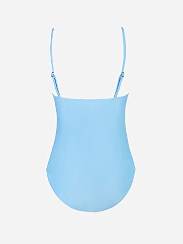 CUPSHE Women Swimsuit One Piece V Neck Tummy Control Ruched Front Low Back Bathing Suit Swimwear