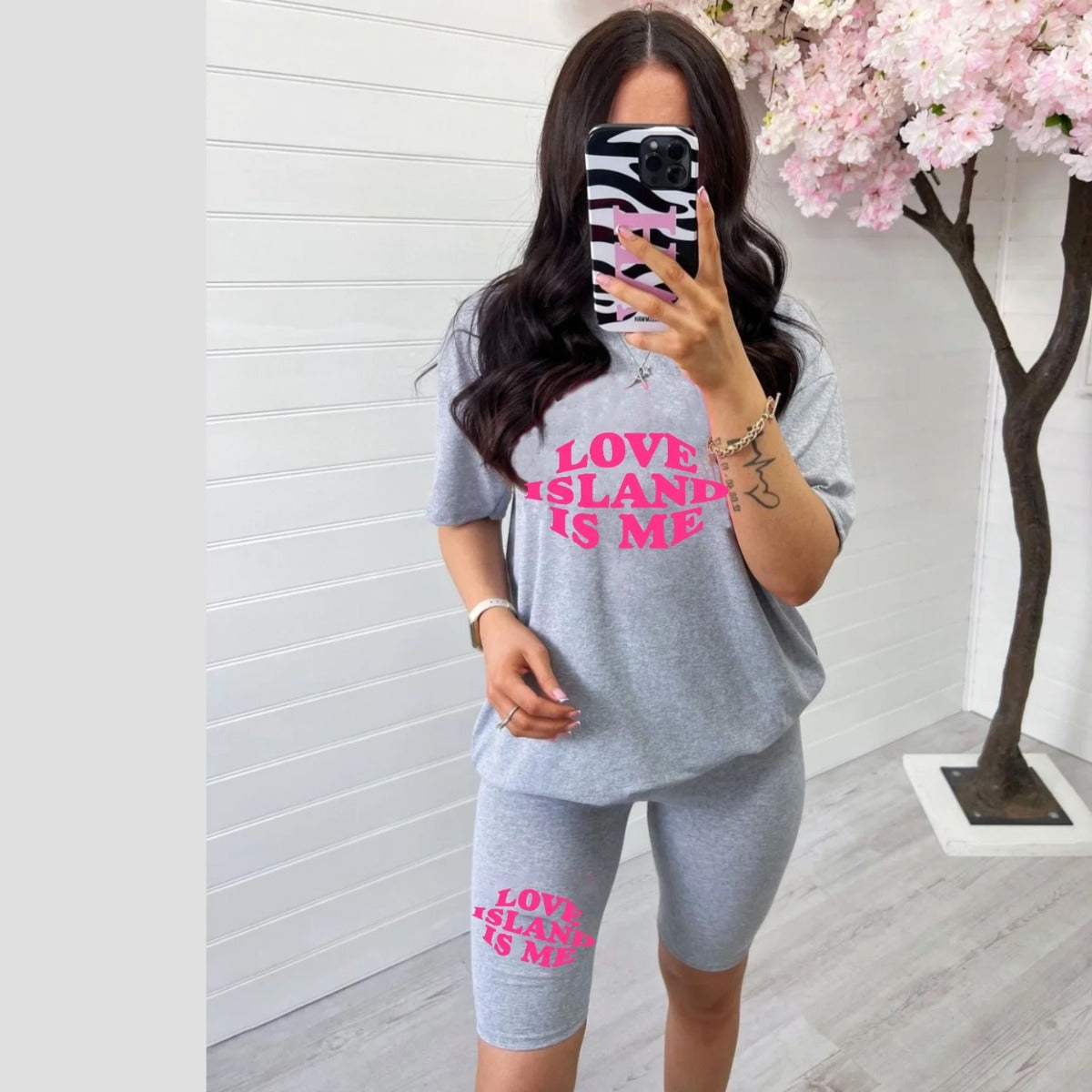YOUR LOVE ISLAND - GREEN BAGGY TOP & CYCLING FIT SHORTS