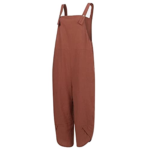 Runstarshow Womens Summer Casual Spaghetti Strap Sleeveless Baggy Jumpsuit Dungarees Wide Leg Loose Overalls Rompers