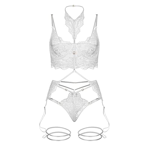 Lingerie Set Love Honey Lingerie Set Long Sleeve Stockings for Women Lingerie Sets for Women UK White Black Bodysuit Women Plus Size Valentines Day Sales Clearance
