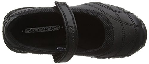 Skechers Girl's Velocity Pouty Mary Janes, Black Smooth Trim