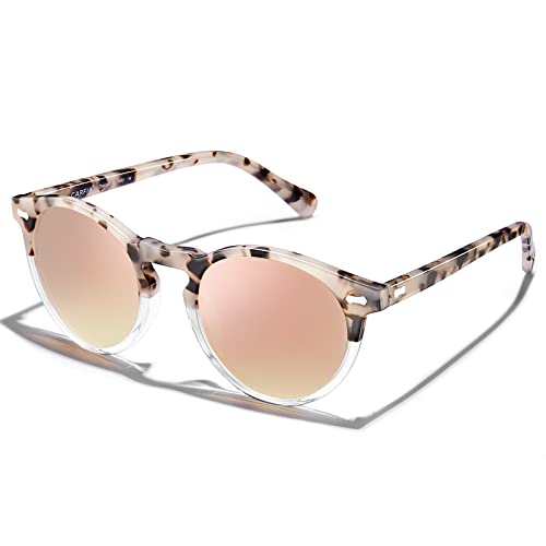 CARFIA Polarised Womens Sunglasses Vintage UV400 Protection Acetate Frame