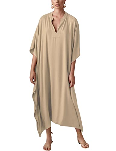 Bsubseach Swimsuit Cover Up for Swimwear Women Kaftan Dresses Summer Caftan with Drawstring