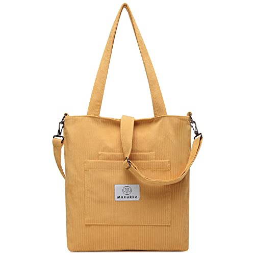Makukke Corduroy Totes Bag - Women's Shoulder Handbags Big Capacity Shopping Bag