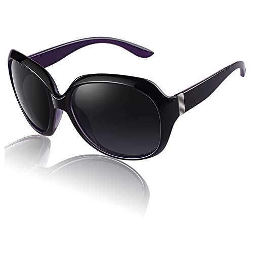 CGID Sunglasses Womens Ladies Polarised Retro Designer Sun Glasses Brown Big Frame Oversized Shades UV Protection Goggles