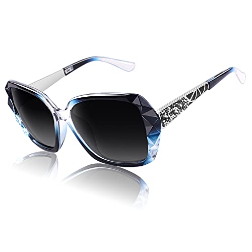 CGID Sunglasses Womens Ladies Polarised Retro Designer Sun Glasses Brown Big Frame Oversized Shades UV Protection Goggles