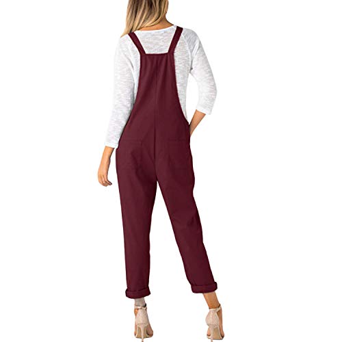 Runstarshow Womens Summer Casual Spaghetti Strap Sleeveless Baggy Jumpsuit Dungarees Wide Leg Loose Overalls Rompers
