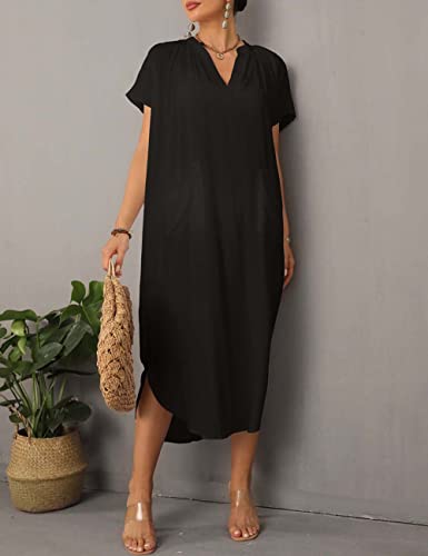 Bsubseach Swimsuit Cover Up for Swimwear Women Kaftan Dresses Summer Caftan with Drawstring