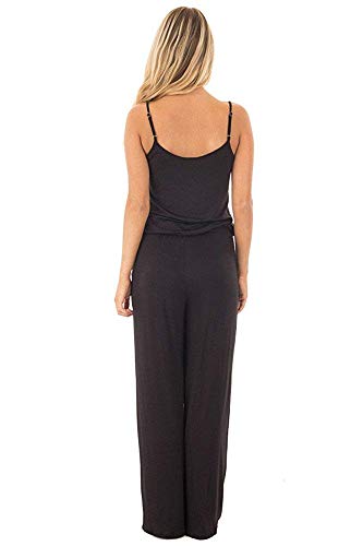 Smile Fish Women Floral Adjustable Spagettic Strap Wide Leg Drawstring Jumpsuits