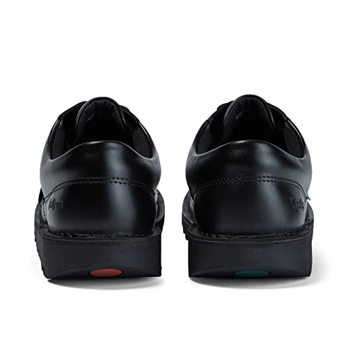 Kickers Unisex Kid's Kick Lo Leather School Shoes,BLACK PATENT