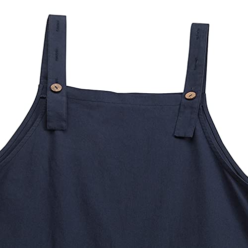 Runstarshow Womens Summer Casual Spaghetti Strap Sleeveless Baggy Jumpsuit Dungarees Wide Leg Loose Overalls Rompers