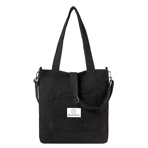 Makukke Corduroy Totes Bag - Women's Shoulder Handbags Big Capacity Shopping Bag
