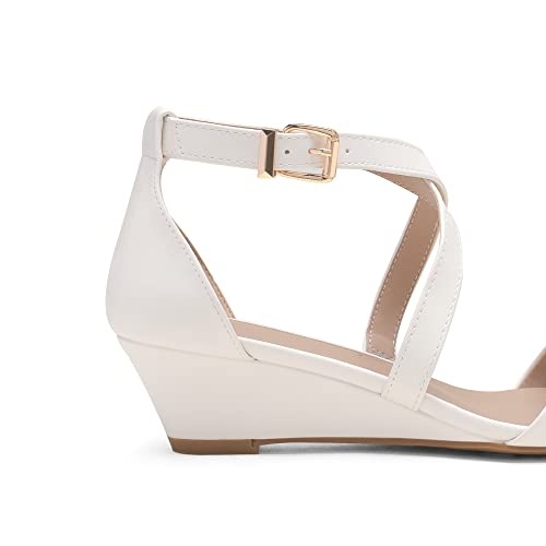 DREAM PAIRS Women's Elastica Ankle Strap Sandals Low Wedge Open Toe Party Sandals Jones