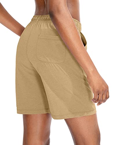 G Gradual Women's Bermuda Shorts Jersey Shorts with Deep Pockets 7" Long Shorts for Women Lounge Walking Athletic