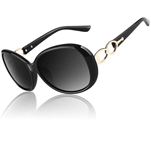 CGID Sunglasses Womens Ladies Polarised Retro Designer Sun Glasses Brown Big Frame Oversized Shades UV Protection Goggles