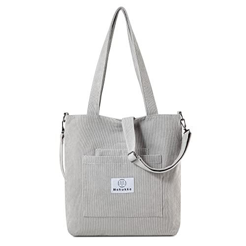 Makukke Corduroy Totes Bag - Women's Shoulder Handbags Big Capacity Shopping Bag