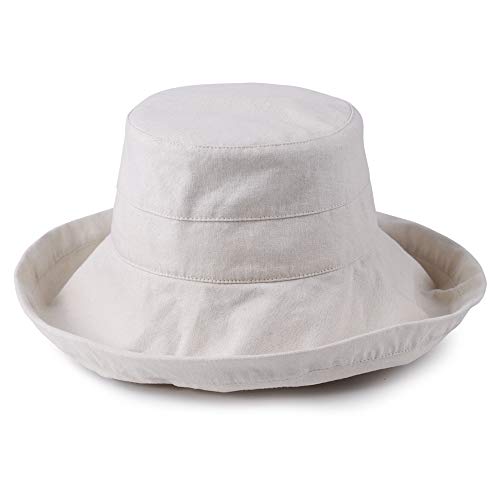 Anycosy Cotton Bucket Hat Women Summer Outdoor Floppy Sun Cap Packable with Big Wide Brim