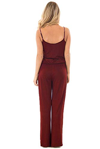 Smile Fish Women Floral Adjustable Spagettic Strap Wide Leg Drawstring Jumpsuits