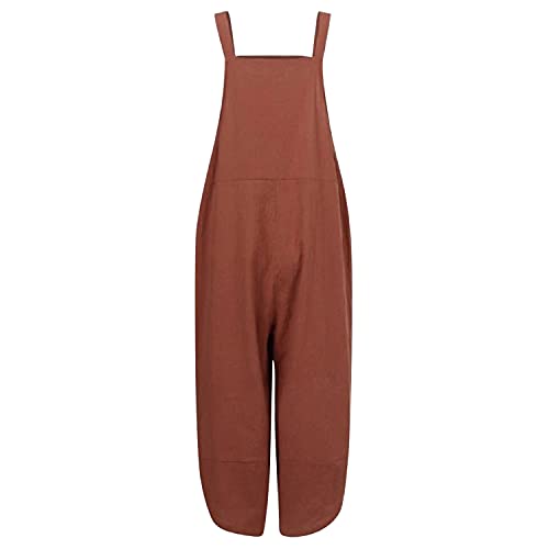Runstarshow Womens Summer Casual Spaghetti Strap Sleeveless Baggy Jumpsuit Dungarees Wide Leg Loose Overalls Rompers