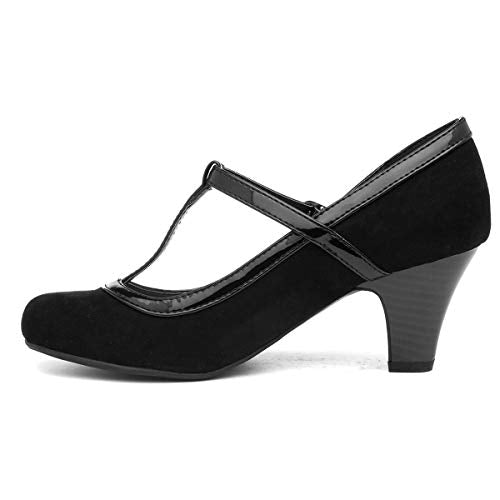 Lilley Vicky Womens Black Faux Suede Court Shoe