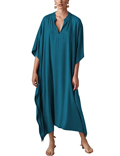 Bsubseach Swimsuit Cover Up for Swimwear Women Kaftan Dresses Summer Caftan with Drawstring