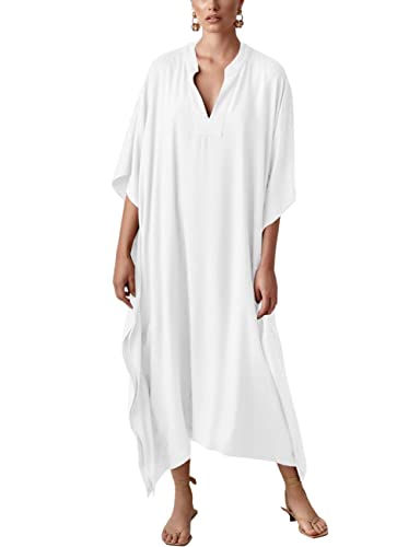 Bsubseach Swimsuit Cover Up for Swimwear Women Kaftan Dresses Summer Caftan with Drawstring