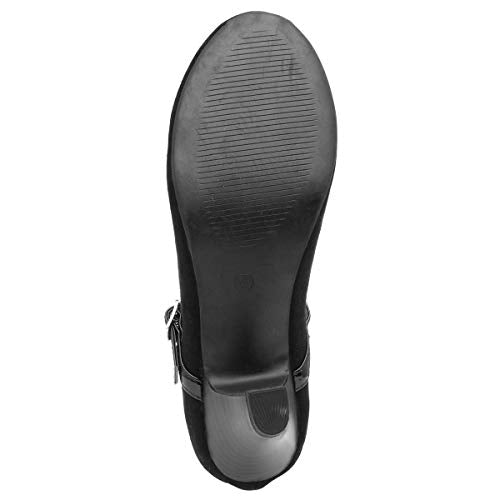 Lilley Vicky Womens Black Faux Suede Court Shoe