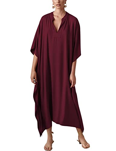 Bsubseach Swimsuit Cover Up for Swimwear Women Kaftan Dresses Summer Caftan with Drawstring