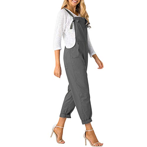 Runstarshow Womens Summer Casual Spaghetti Strap Sleeveless Baggy Jumpsuit Dungarees Wide Leg Loose Overalls Rompers