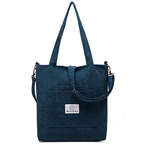 Makukke Corduroy Totes Bag - Women's Shoulder Handbags Big Capacity Shopping Bag