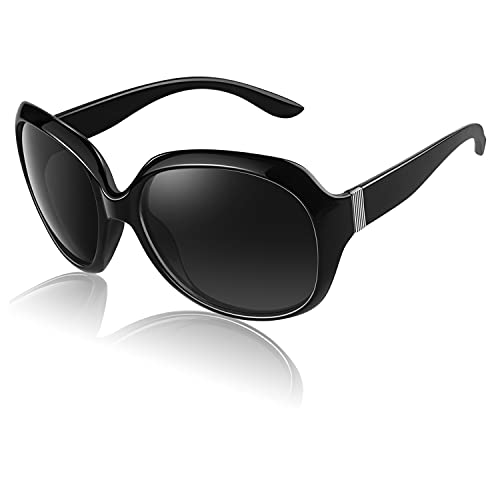 CGID Sunglasses Womens Ladies Polarised Retro Designer Sun Glasses Brown Big Frame Oversized Shades UV Protection Goggles