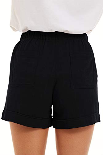 SMENG Ladies Shorts Size 16 Summer Solid Womens Shorts Workout Drawstring Shorts Lounge with Pockets Loose Casual Hot Pants