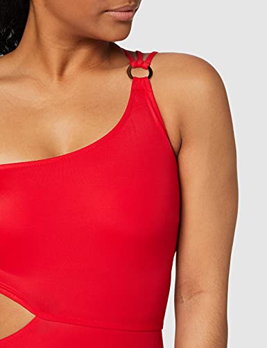 Iris & Lilly Women's One Shoulder Cut Out Swimsuit
