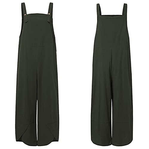 Runstarshow Womens Summer Casual Spaghetti Strap Sleeveless Baggy Jumpsuit Dungarees Wide Leg Loose Overalls Rompers