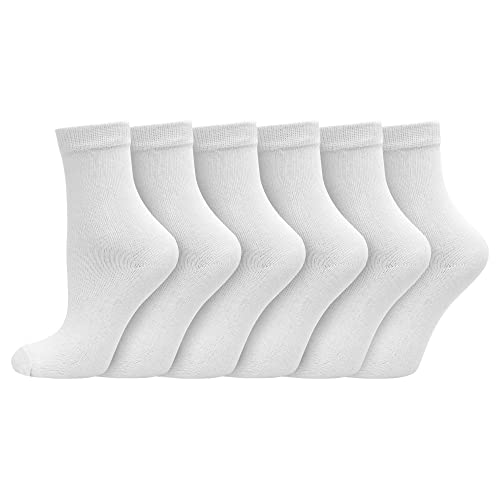 Boys Girls Childrens Kids Back to School 12 Pairs Cotton Rich Plain Ankle School Socks Sizes 0-2½, 3-5½, 6-8½, 9-12, 12½-3½, 4-5½ (7-10y - 12½-3½ Jnr, Navy)