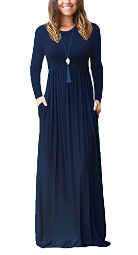 HAOMEILI Women's Casual Short/Long Sleeve Maxi Dress with Pockets