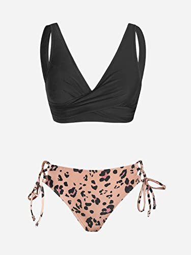 CUPSHE Women's Bikini Set Twist Front Tie Side Bikini Swimsuit Two Piece Swimwear Bathing Suits