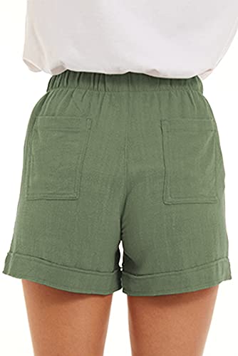 SMENG Ladies Shorts Size 16 Summer Solid Womens Shorts Workout Drawstring Shorts Lounge with Pockets Loose Casual Hot Pants